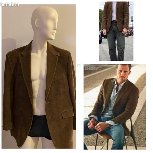 Macy’s Ralph Lauren Corduroy 44L brown with Elbow Patches - Picture 1 of 16